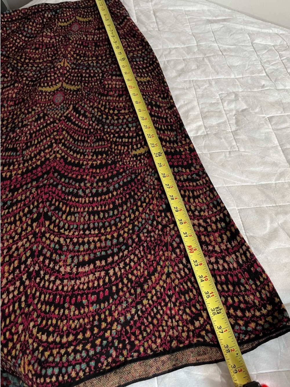 Peruvian Connection Black Multi-Color Pattern skirt - Picture 3 of 4